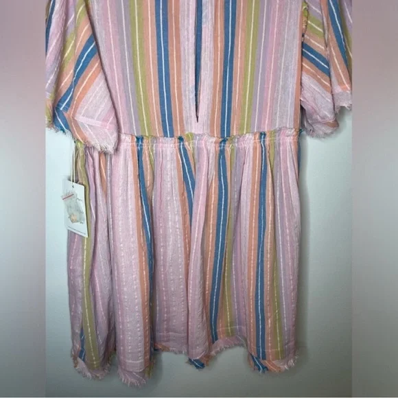 Show Me Your Mumu Brooks Babydoll Mini Dress Paradise Stripe Small NWT Cotton - Picture 8 of 14